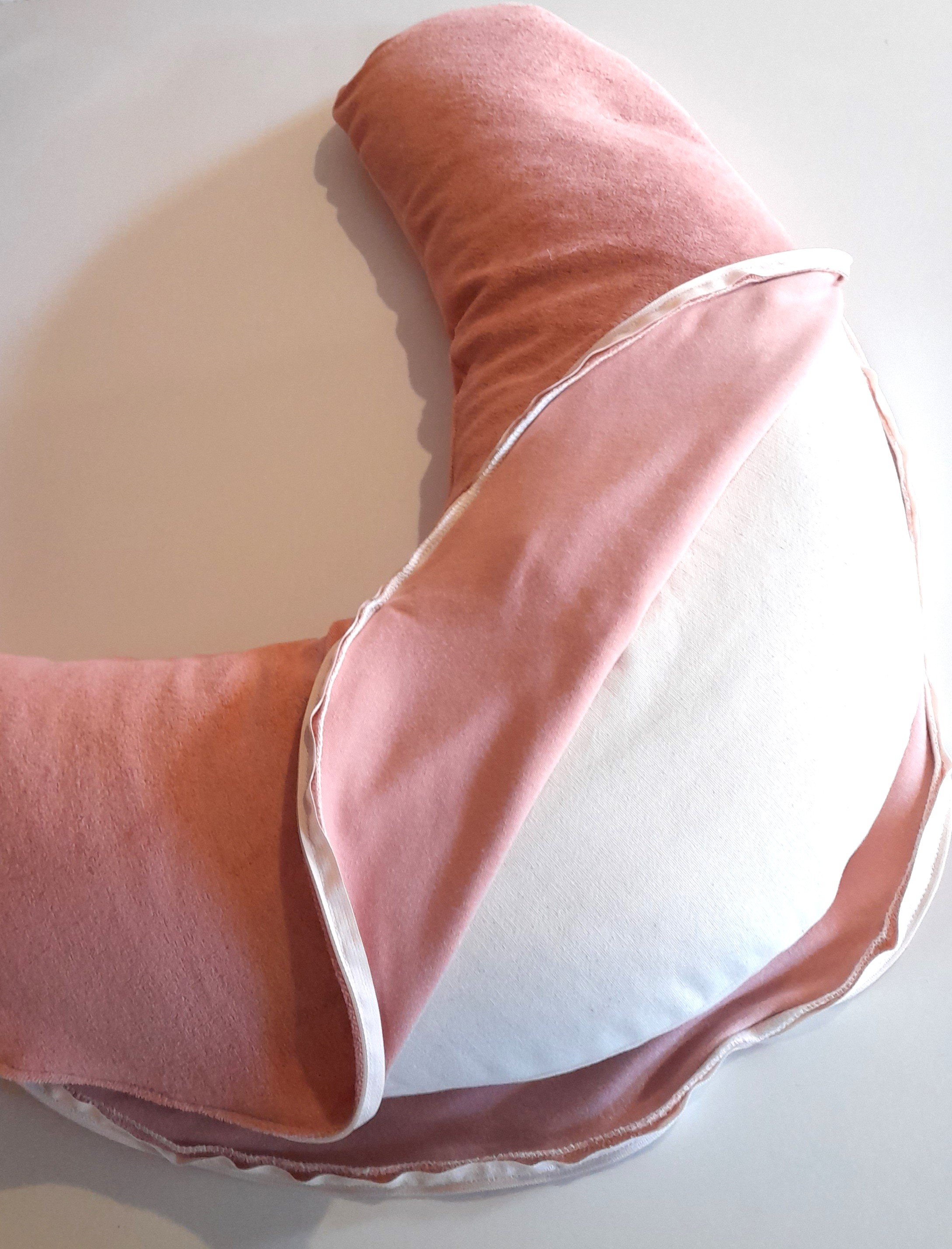Taie rose pour coussin de maternit&eacute; en coton bio 